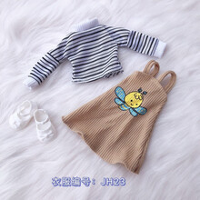 6分娃衣bjd胖子体30厘米芭比娃娃睡眠娃娃衣服换装韩版裙子套装 JH23 【1套衣服】+鞋子