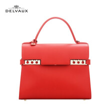 DELVAUX奢侈品包包女包单肩斜挎手提包手袋Tempete系列中号春节礼物送女友 正红色