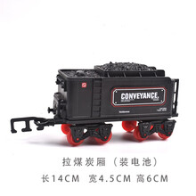 古典火车头轨道加长曾大配件道口铁桥轨道电动轨道火车模型玩具 电池车厢