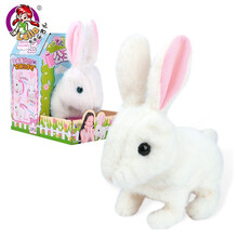 乐吉儿 儿童电动毛绒玩具小兔子 仿真毛绒兔兔公仔玩偶 会跳会叫的爱宠萌兔女孩玩具 公主兔