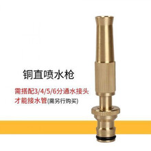 纯铜快接水枪直喷水枪头便携式洗车高压家用浇花汽车铜喷头 纯铜直喷水枪