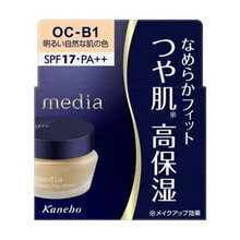 【日本直邮】嘉娜宝media媚点保湿粉底霜粉底液膏女遮瑕提亮 25g OC-B1明亮色(适合自然肤色)