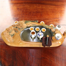 郭傅砚艺 肇溪 大型 别墅 绿端 茶盘 端砚茶盘 石头 茶海 茶具 石茶盘 名师设计 手工雕刻