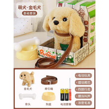 六一儿童节甜甜汪 会舔人的玩具狗舔汪汪喝奶甜甜旺哄人神器哈哈天天汪望汪儿童玩具新年生日礼物1 大金毛【彩色小屋+狗盆+骨头+牵 【电池款】赠电池+螺丝刀