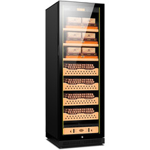 富客（FUKE） FK-188C1无极变频恒温恒湿家用雪茄柜红酒柜负离子空气净化雪茄保湿柜 黑色 榉木裸养4+3