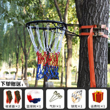 乐立方 抖音网红同款篮球框免打孔成人标准篮圈儿童壁挂式室内投篮架室外便携家用篮筐 免打孔儿童加强空心款黑色 【送双收紧器】