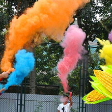 真烟雾手弹 手持彩色拍照棒造雾弹拍摄真人CS道具节日彩色拉环街拍 网红款-蓝色