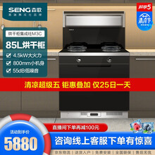 森歌（SENG） 森歌集成灶M3C环保灶侧吸式下排烟集成灶具抽油烟机燃气灶烘干储物柜 钢化玻璃台面 延迟发货
