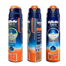 吉列剃须泡沫210g大瓶男士刮胡泡刮胡膏剃须啫哩剃毛膏清新柠檬 3瓶装170g啫喱 共510g