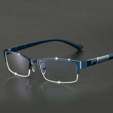 近视眼镜男防辐射防蓝光电脑手机眼镜护平光镜男款平面无度数眼镜 宝石蓝色 近视150度【送盒+布】
