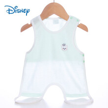 【护肚不着凉】迪士尼品牌肚兜夏季宝宝婴儿护肚薄款纯棉连腿背心式小童儿童护肚子肚围 浅绿色A358-13 66cm