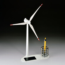 风力发电机太阳能风力发电可转动模型办公桌家居装饰摆件礼品 m195B 210*88*280mm