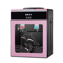 京对 家用饮水机台式小型宿舍办公室学生迷你冷热两用制冷热桶装水桌面 玫瑰金玻璃门豪华款 温热