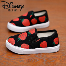 迪士尼(Disney)儿童帆布鞋男休闲鞋低帮童女童春秋透气休闲鞋软底学生平底童鞋子的 大笨熊F23黑色 33