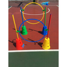 幼儿园早教单元插桶万象组合平衡圆桶跨栏雪糕筒儿童感统训练器材 37cm三角形4色可选