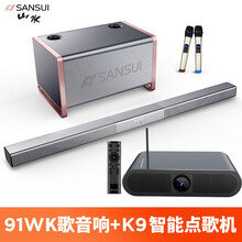 山水（SANSUI） 91W家庭KTV 5.1家庭影院 电视音响客厅家用回音壁蓝牙音箱 双无线话筒 尊享版(点歌机+无线麦克风)