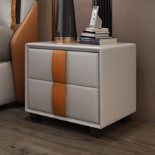 欧缇雅 皮床双人床现代简约经济型1.8米主卧软包靠背轻奢软床婚床 轻奢床头柜1个 150*200框架床