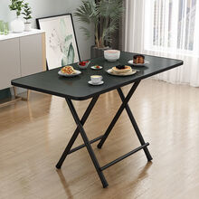 望振 餐桌家用小饭桌便携式简易小桌子户外学习地摊桌长方形摆摊折叠桌 双杠烤漆长80*40宽*50高黑枫
