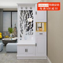 云鸾进门玄关柜门厅柜现代简约酒柜双面入户客厅屏风隔断柜鞋柜装饰柜 新款110*40*200 组装  框架结构