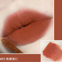 她素tasu哑光唇泥雾面丝绒唇釉女学生平价唇彩腮红奶茶豆沙红棕 V03 焦糖果仁