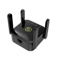 岚兮冉wifi信号增强器路由器放大器家用网络扩大器扩展器wf加强穿墙中继 四天线版黑色