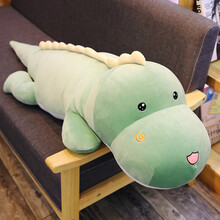 迪士尼(Disney) 恐龙毛绒玩具长条睡觉夹腿抱枕男生款可拆洗床上大号压缩玩偶公仔 绿色 80厘米(羽绒棉,收藏留言+挂件)