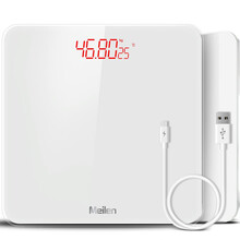 【充电款】Meilen美乐电子秤称重人体秤减肥精准电子称家用计体重秤 USB充电款白色（MT607B）