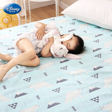 【夏季上新】迪士尼同款纱布隔尿垫床单婴儿可洗超大号1.8m整床儿童床笠纯棉透气夏天 床笠/北极熊 180x200cm