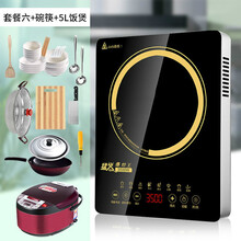 电磁炉3500W家用触屏大功率炒菜防水猛火爆炒电磁灶韩雀 【3500W】套餐六+碗筷+5L饭煲