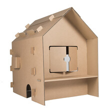 儿童瓦楞纸房子涂鸦包创意手工制作DIY亲子色拼插玩具游戏屋 小卖店