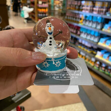 上海迪士尼唐老鸭黛丝水晶球米奇米妮维尼摆件巴斯胡迪七夕情人节礼物送男女友老婆六一儿童礼物送女朋友定制 雪宝水晶球