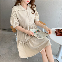 郁彼 孕妇装夏装孕妇裙夏季夏天外穿孕妇连衣裙宽松大码孕妇裙子孕妈装 黑色 M