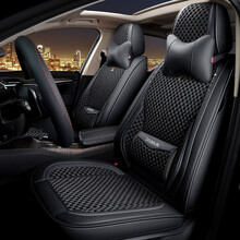 冰丝汽车座垫新款时尚专用座套全包围四季通用坐垫 豪华版-黑色 适用于日产尼桑轩逸逍客奇骏劲客蓝鸟阳光骐达