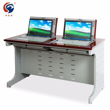 顺富美（SHUNFUMEI）翻转桌 两人位电脑桌学习桌多媒体室培训桌智能办公家具4308款 可一站式采购定制