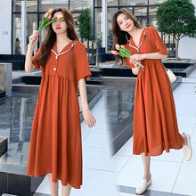 芷玥 孕妇装夏装孕妇裙夏季夏天外穿孕妇连衣裙宽松大码孕妇裙子孕妈装 图片色 M