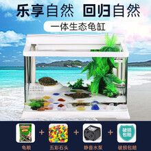 森森（SUNSUN）乌龟缸带晒台水陆缸鱼缸龟鱼小型居家高清玻璃龟缸金鱼缸龟盆巴西龟饲养缸 豪华龟缸 带晒台过滤 长39.5宽27高26