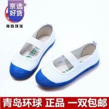 Disney/迪士尼品牌同款青岛环球儿童体操鞋宝宝幼儿园室内一脚蹬男女童舞蹈鞋小白帆布鞋 蓝舞 180码=29码内长17.5厘米