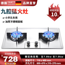 妍太太家用猛火燃气灶600小尺寸开孔嵌入式天然气双灶液化气灶小尺寸燃气灶不锈钢煤气灶 142款【双猛火】 不锈钢款 天然气