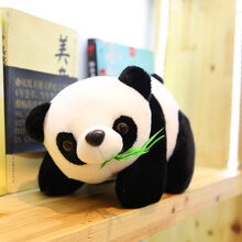 大熊猫 四川成都熊猫公仔毛绒玩具大号仿真大熊猫抱抱熊小熊猫玩偶布娃娃 趴款 18厘米