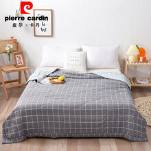 皮尔卡丹高端家纺 水洗棉可机洗空调被简约夏季学生宿舍1.5m薄款被芯儿童春秋夏凉被 意境格 150x200cm【单夏被】