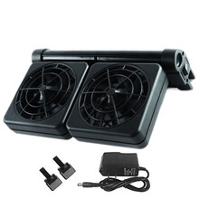 共度 冷水鱼风扇鱼缸降温风扇夏季水草缸降温风扇可调节风速 壁挂式冷水机水族箱冷却风扇 双头风扇(适合45cm以下鱼缸用)