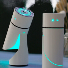 加湿器USB充电便携式家用净化空气办公室桌面宿舍大容量度可调节乾越 珊瑚红插电款+多角度调节+氛围灯