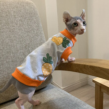 斯芬克斯无毛猫衣服婴儿级纯棉针织防过敏无骨缝合工艺防扎无毛衣 小萝卜 XS