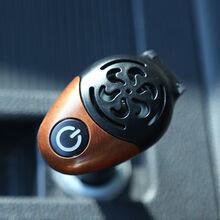 车载熏香器智能电子调温定时香粉香料香片车内去异味静心提神 原木色