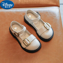 迪士尼儿童日系大头皮鞋2021春季新款女童复古玛丽珍单鞋英伦学院豆豆鞋 FL2021-335白 36码
