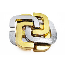 鲁班Puzzle锁蛇口逃生儿童玩具成人烧脑解闷马蹄扣魔锁全套装 花色 四叶草(6级)