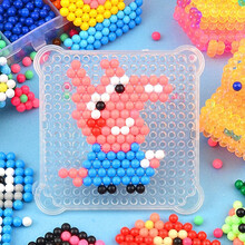水雾魔法珠儿童益智diy手工制作材料喷水粘珠创意粘贴类拼豆玩具RM 15色约1500粒【简易配件包】