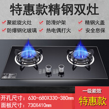 日本樱花煤气灶双灶家用嵌入式猛火灶天然气灶炉液化气台式燃气灶AI 家用节能蓝火灶+防爆+熄火保护 特惠款 天然气