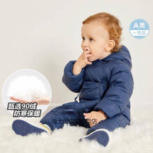 迪士尼(Disney)2021冬季Bala男女童婴儿羽绒服连体衣幼童宝宝可爱爬服 深蓝色 73cm