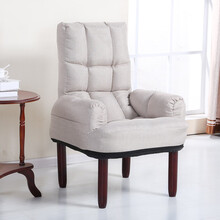 阳光菊 懒人沙发电视电脑沙发椅喂奶哺乳椅日式折叠躺椅单人布艺沙发 米色30CM腿(电脑椅)